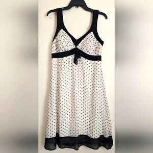 Vintage Women's Sangria Polka Dot Babydoll Dress Size 12 100% Silk Y2K Fairy